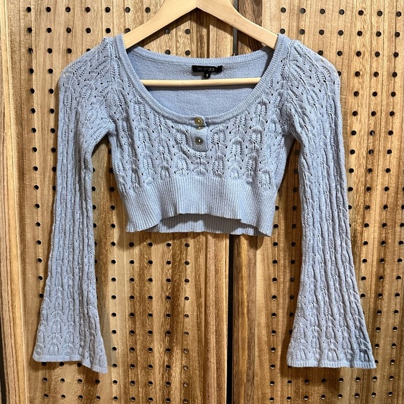 Papermoon Light Blue Knit Crop Top - Picture 2 of 5